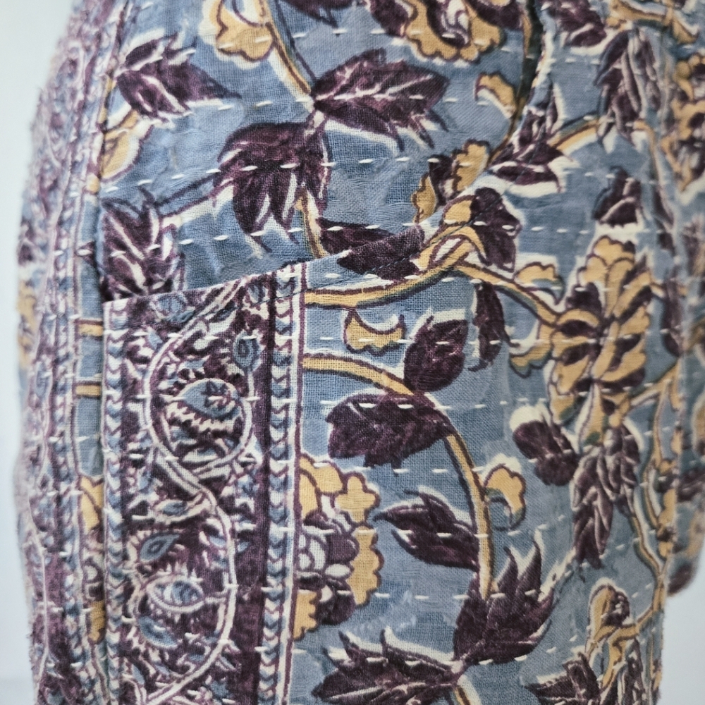 Antik Batik Blue and Purple Floral Shorts